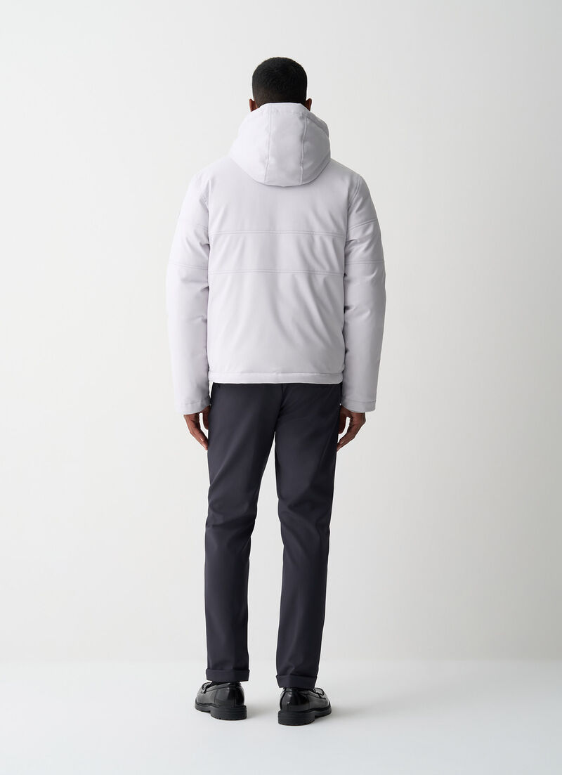 Twill down jacket with patch pockets