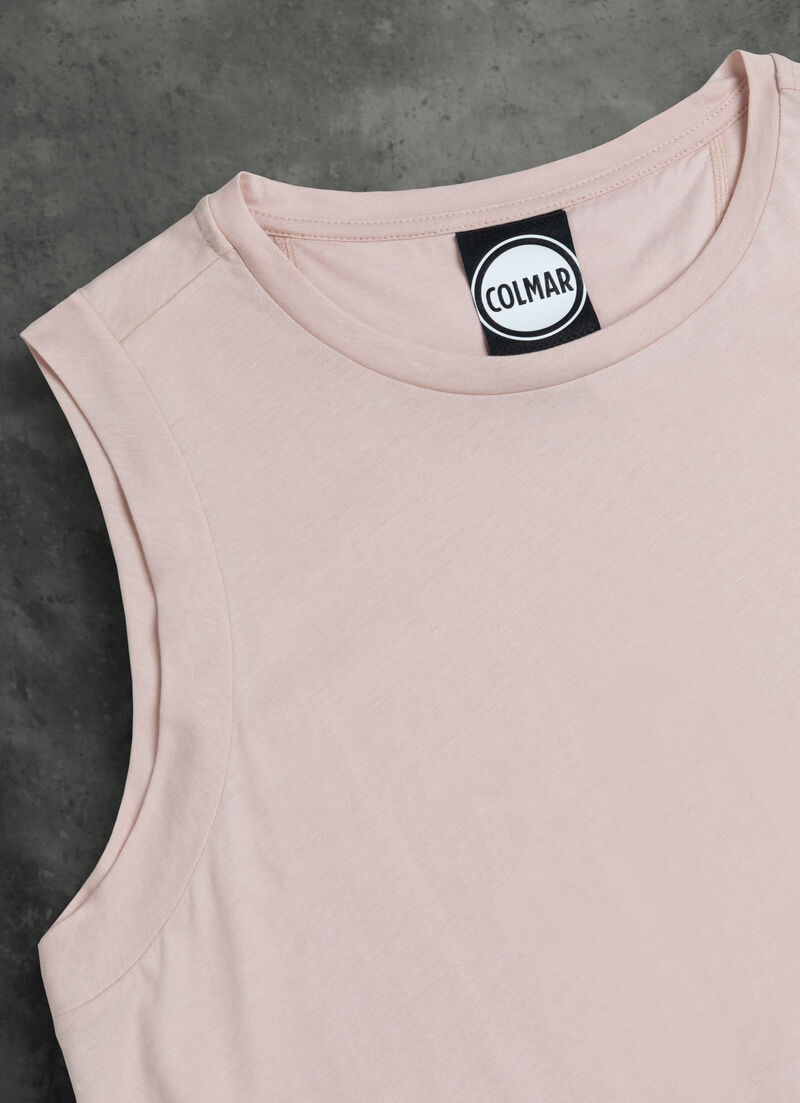 Sleeveless cotton jersey top