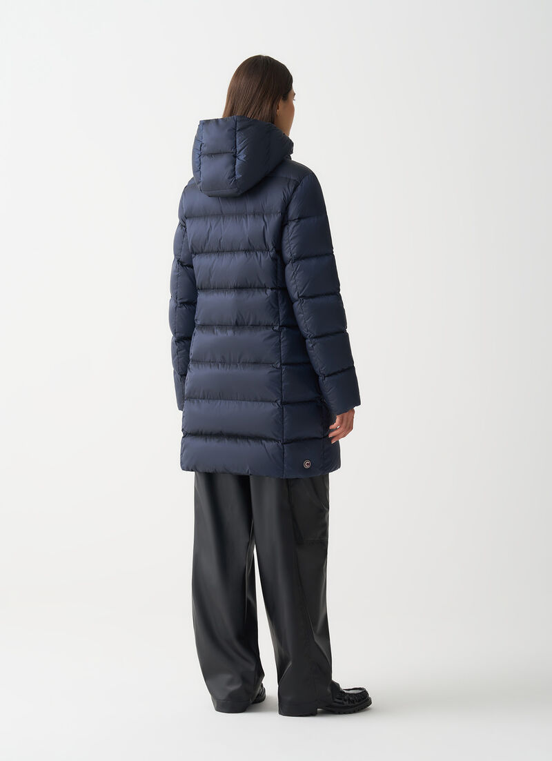 Long down jacket with hood