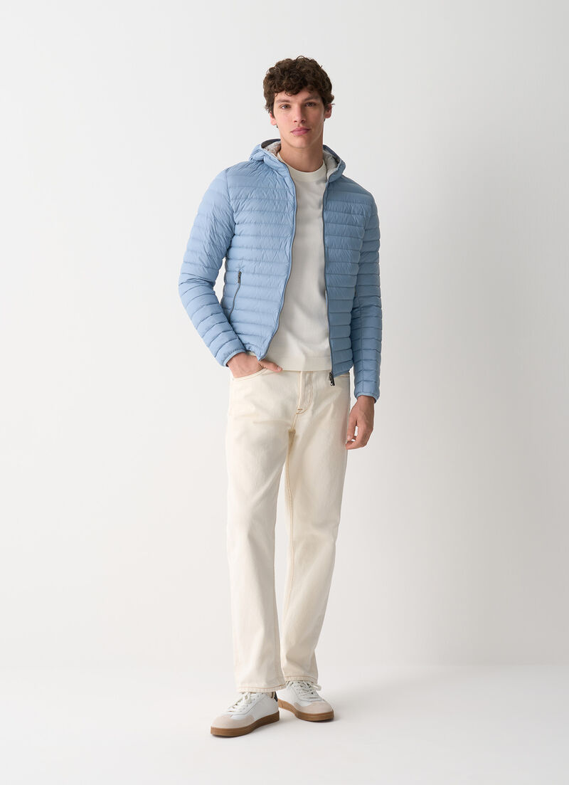 Light down jacket with hood