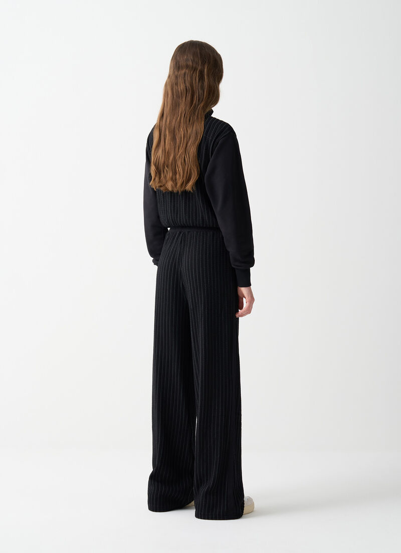 Cable-knit tracksuit bottoms