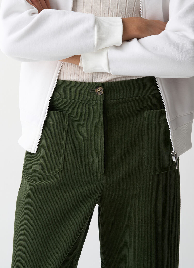 Flared velvet trousers