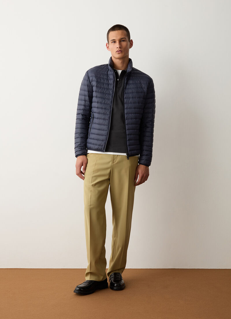 Autumn-weight down jacket with padded collar