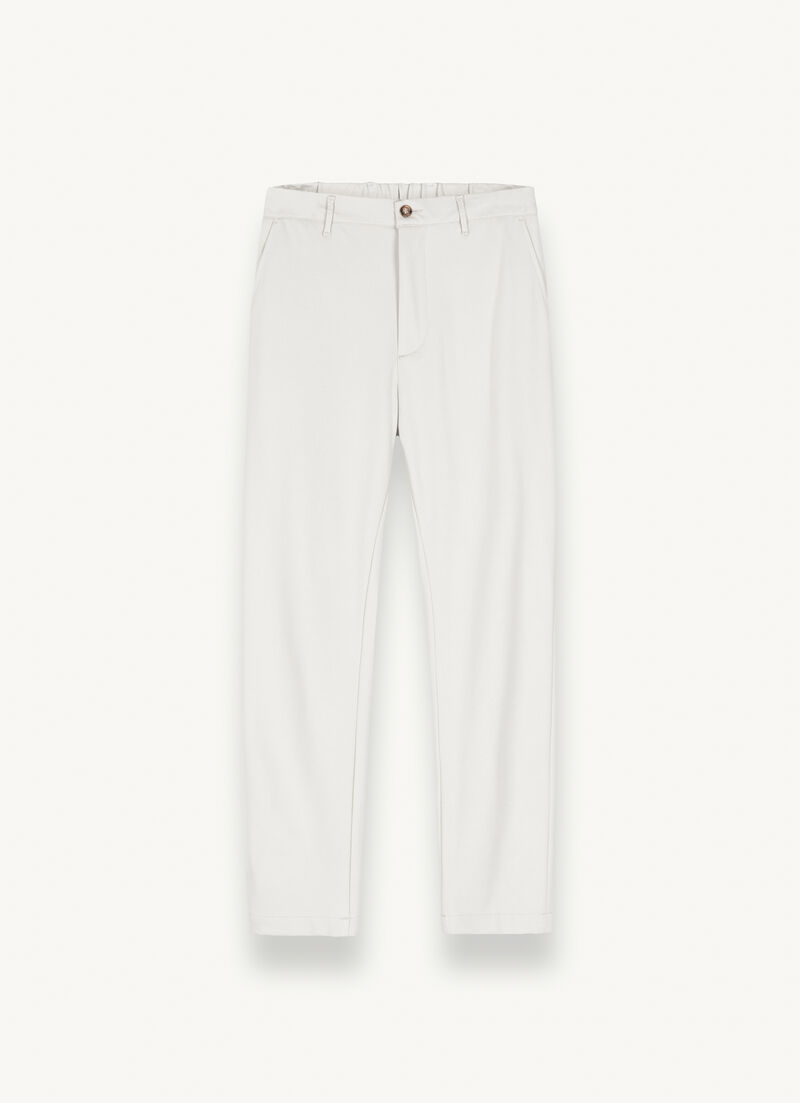 Chino-cut trousers with elasticated waistband