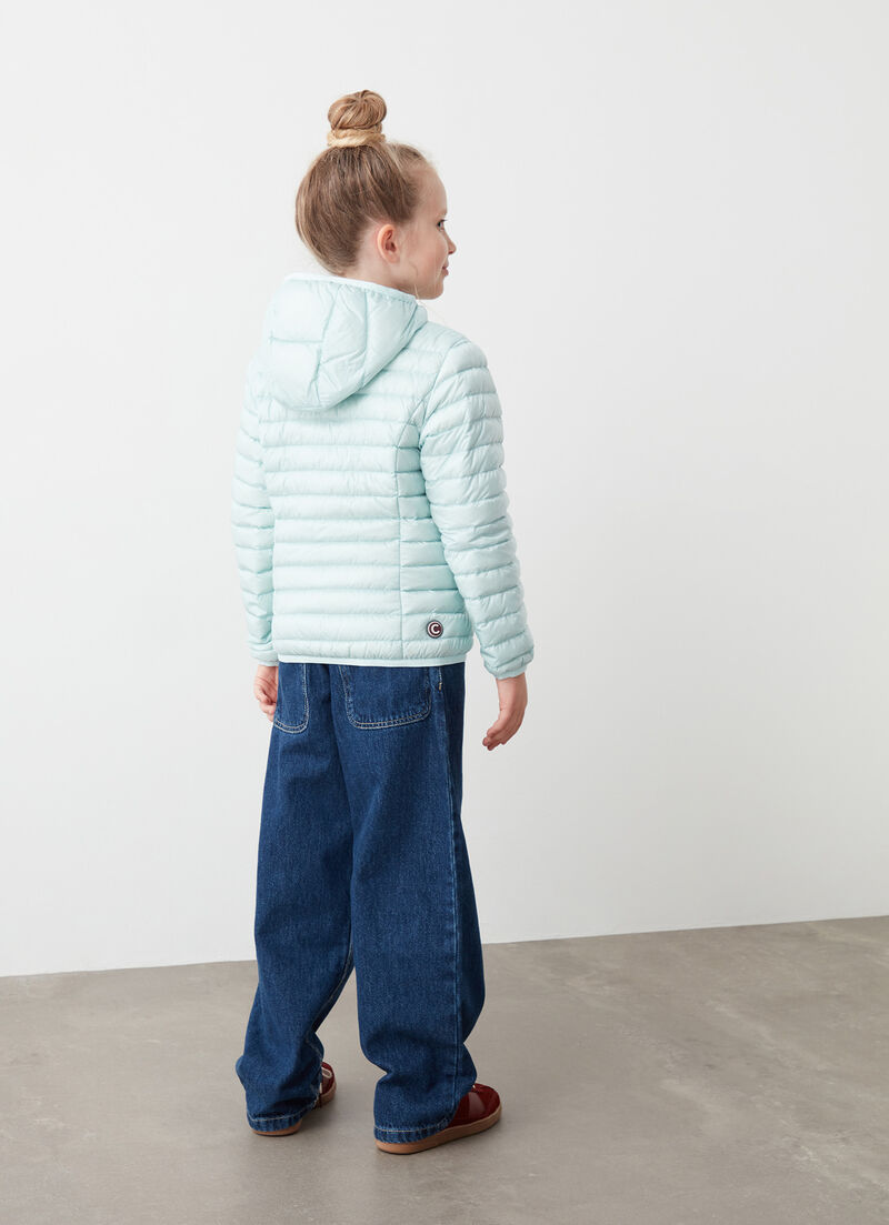 Short hooded down jacket