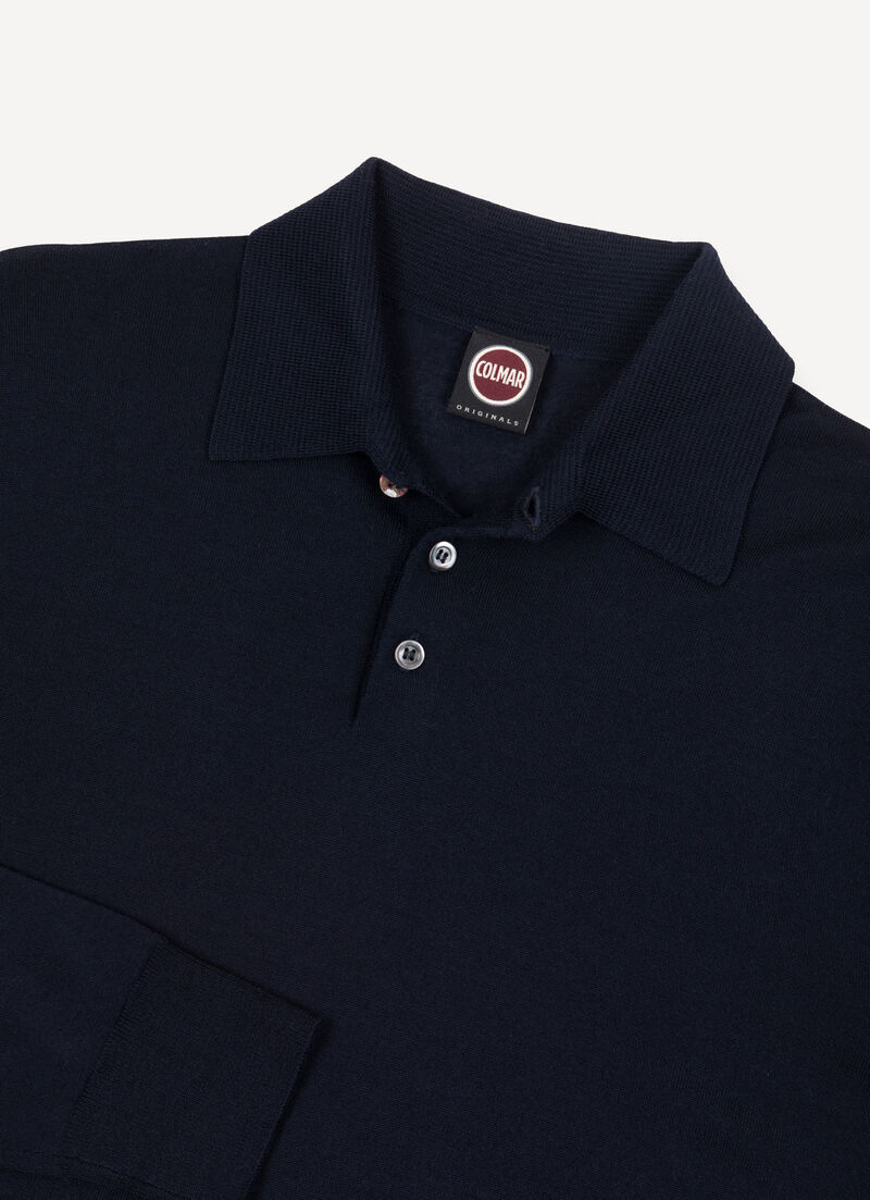 Ultra-fine merino wool polo shirt