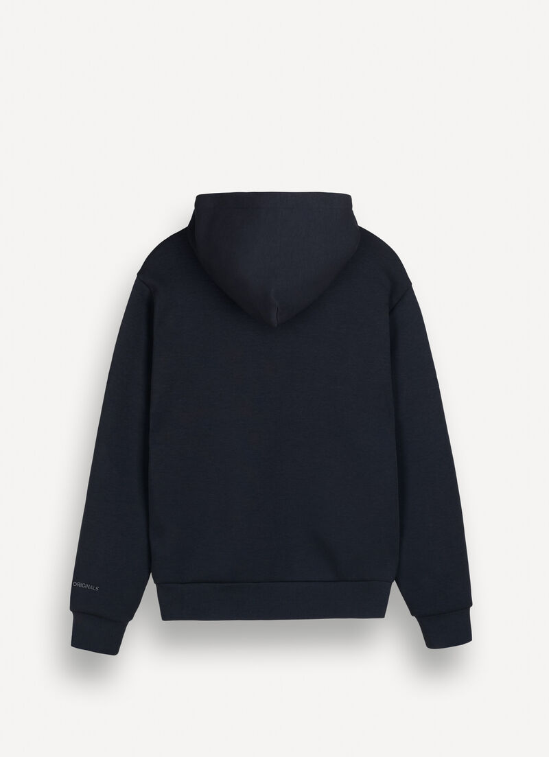 Hooded sweatshirt with nylon inserts