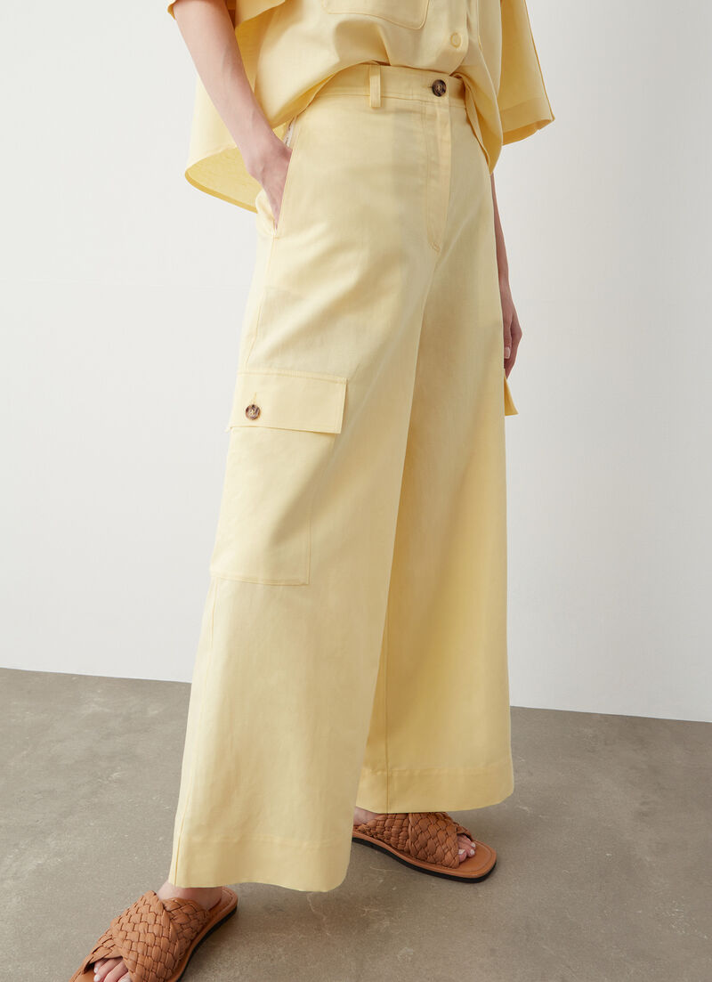 Linen cargo trousers