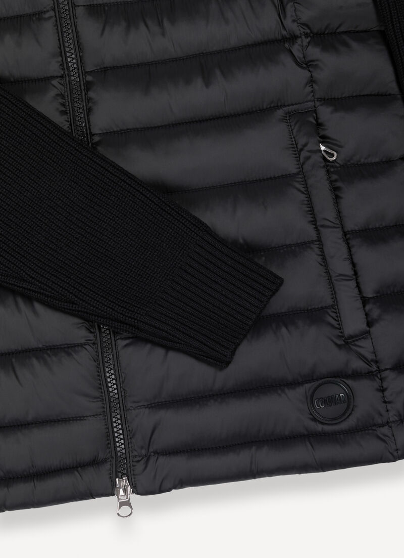 Jacket with knit sleeves