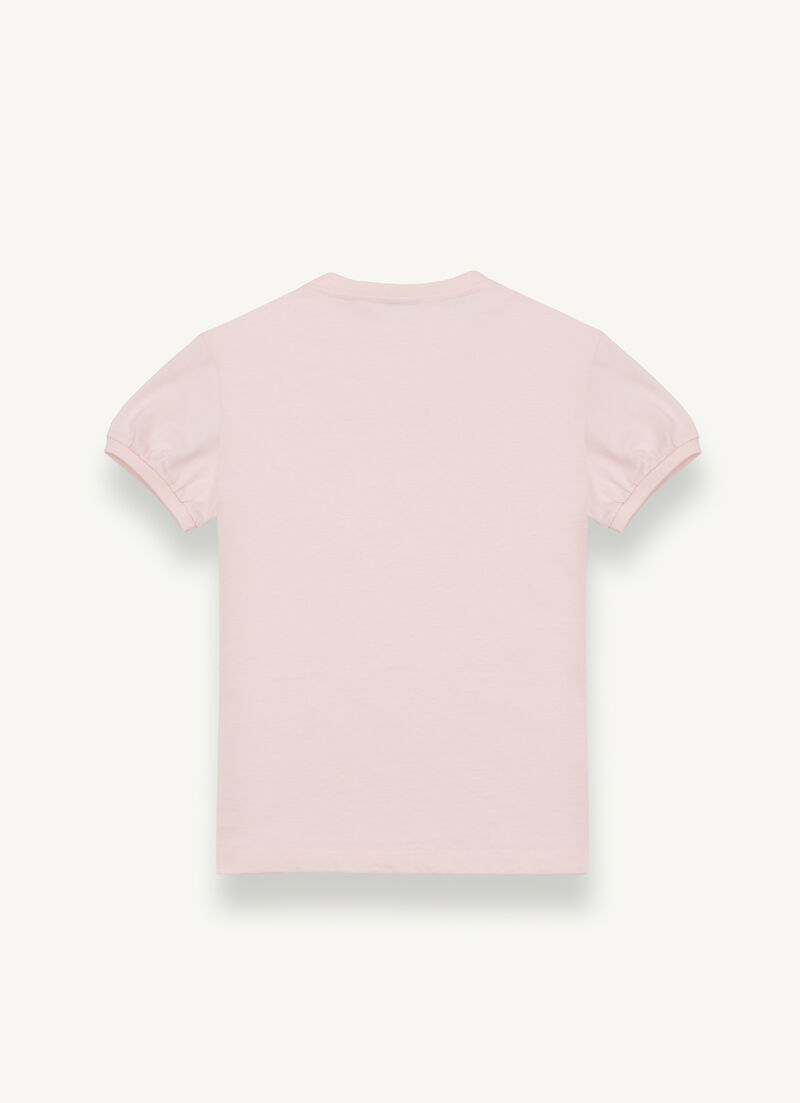 Stretch T-shirt with puff sleeves