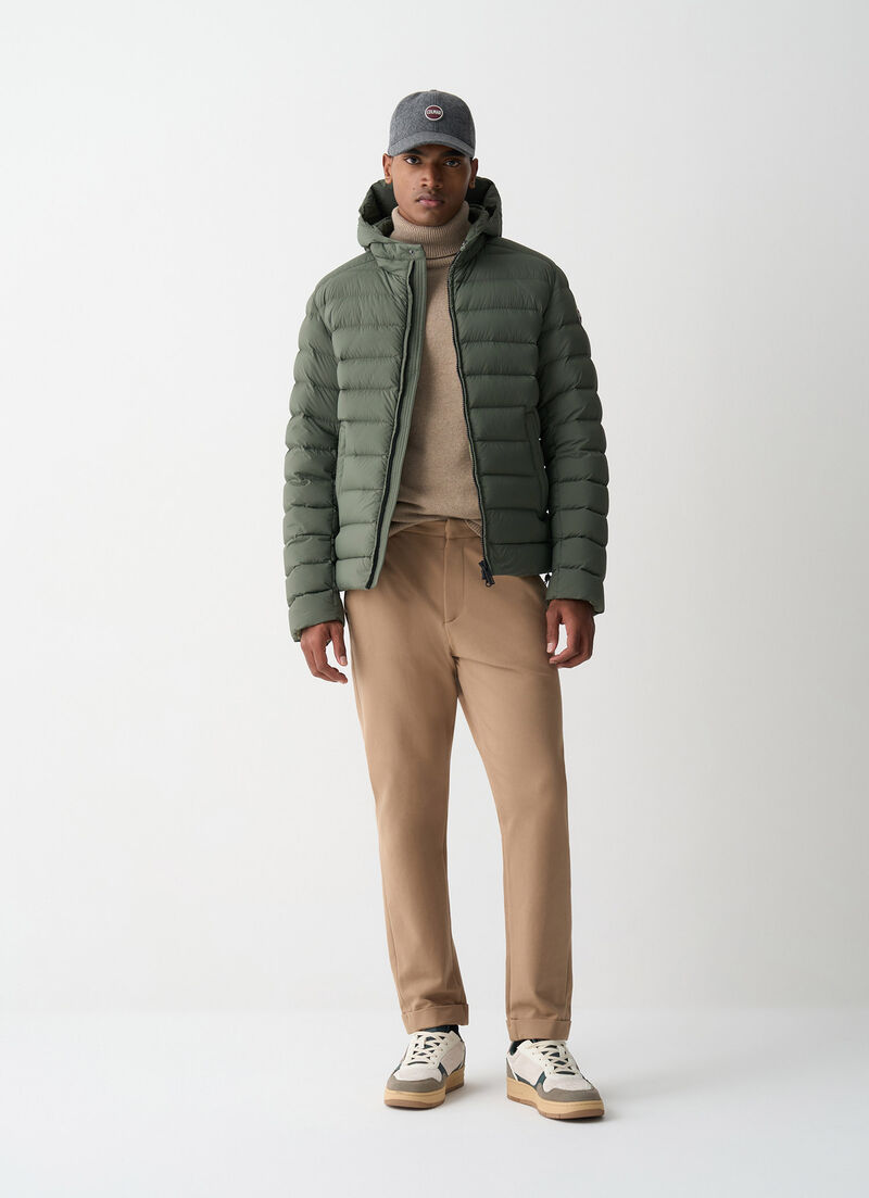 Down jacket with hood