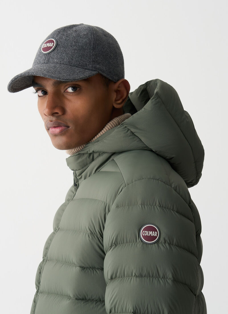 Down jacket with hood