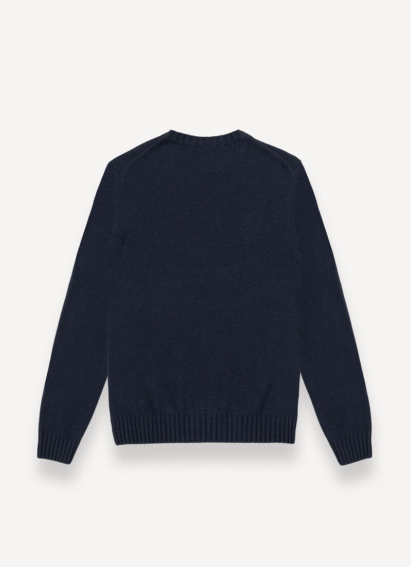 Branded wool pullover