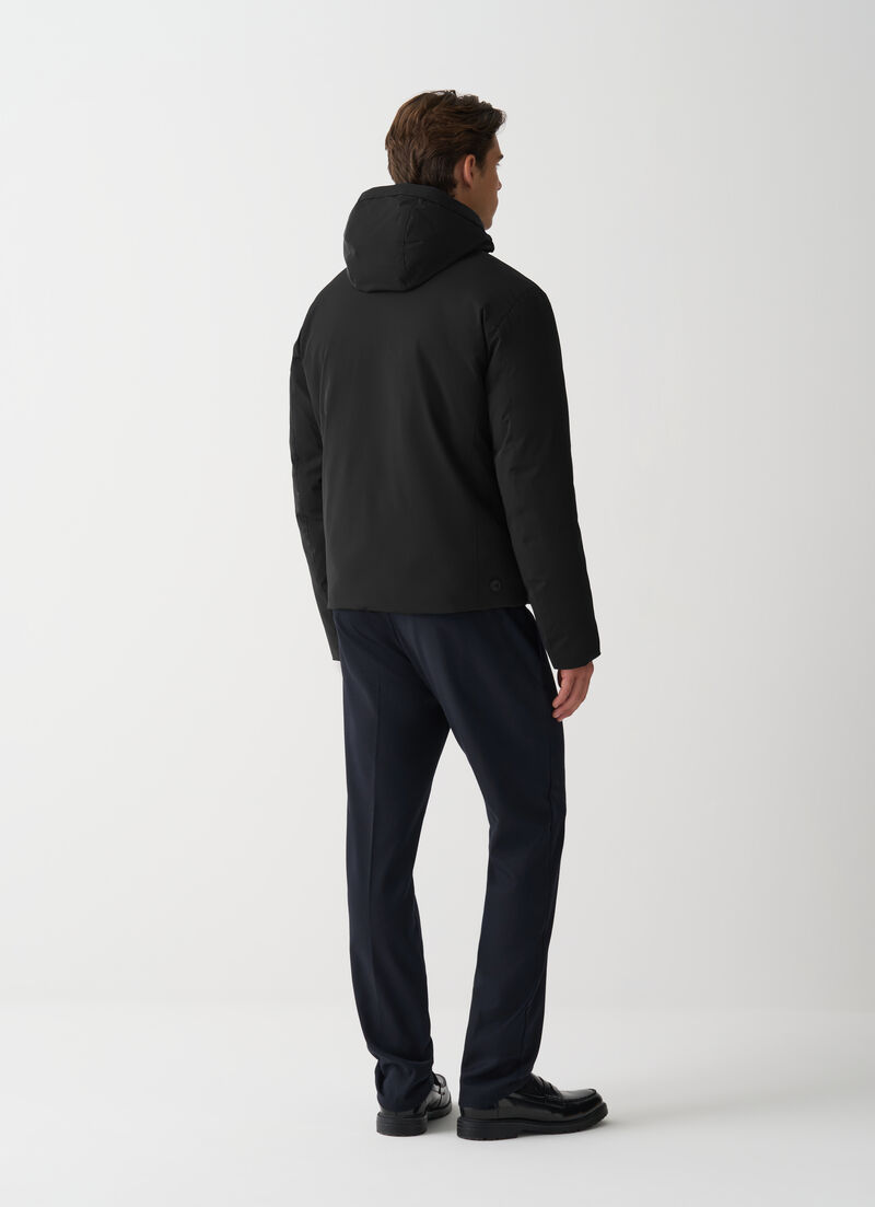 Reversible waterproof down jacket