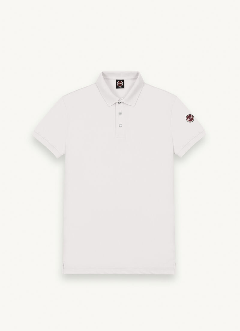 Stretch piqué cotton polo shirt