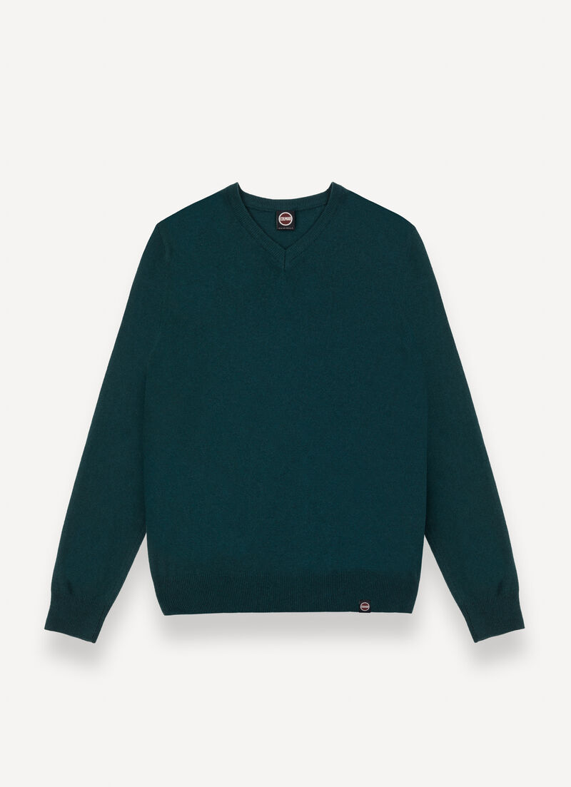 Cashmere stockinette-stitch V-neck pullover