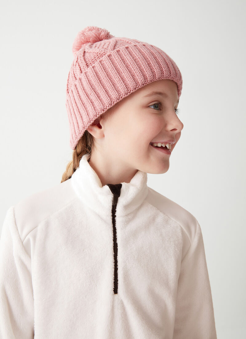 Girls’ teddy bear-effect ski sweatshirt