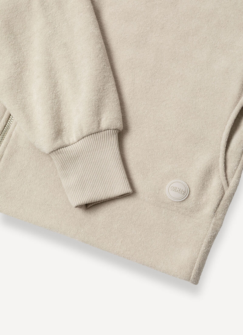 Hooded bouclé sweatshirt