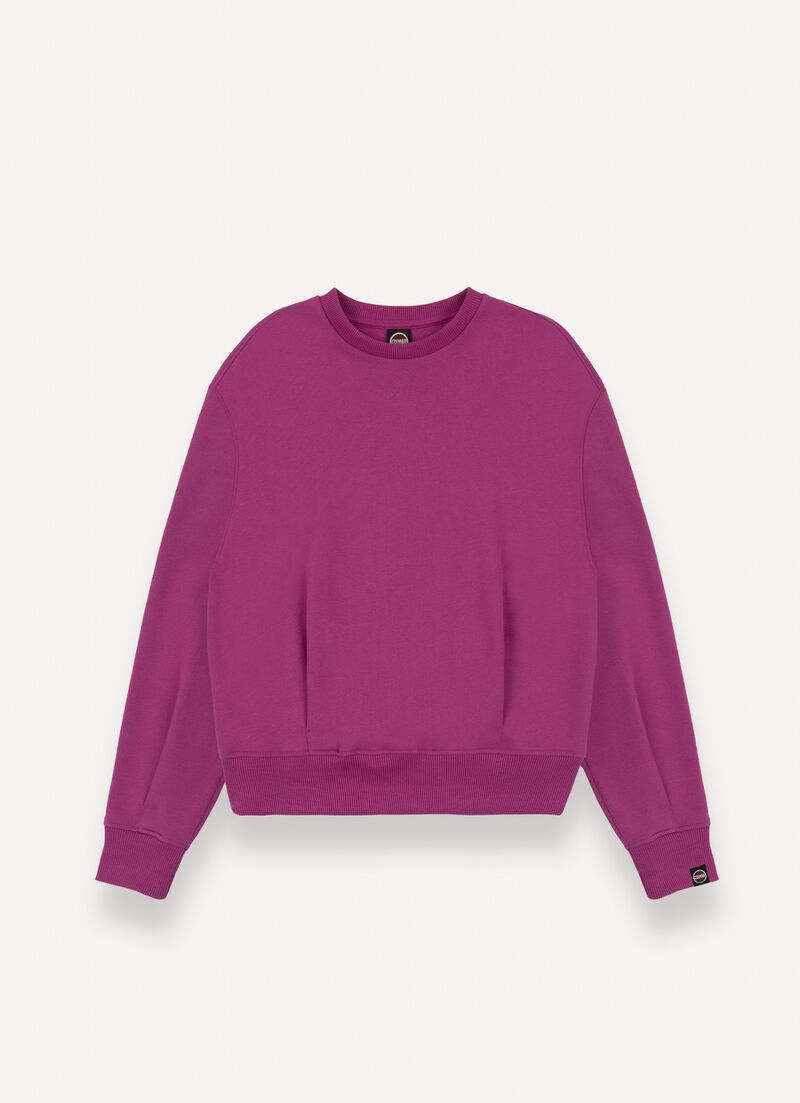 Crew-neck sweatshirt with darts