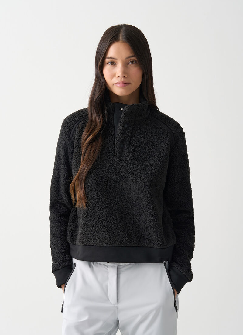 Teddy-effect cropped ski fleece