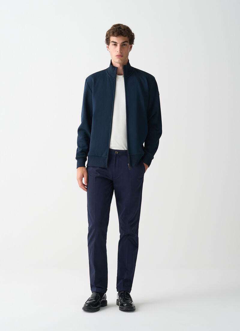 Cotton high-neck sweatshirt