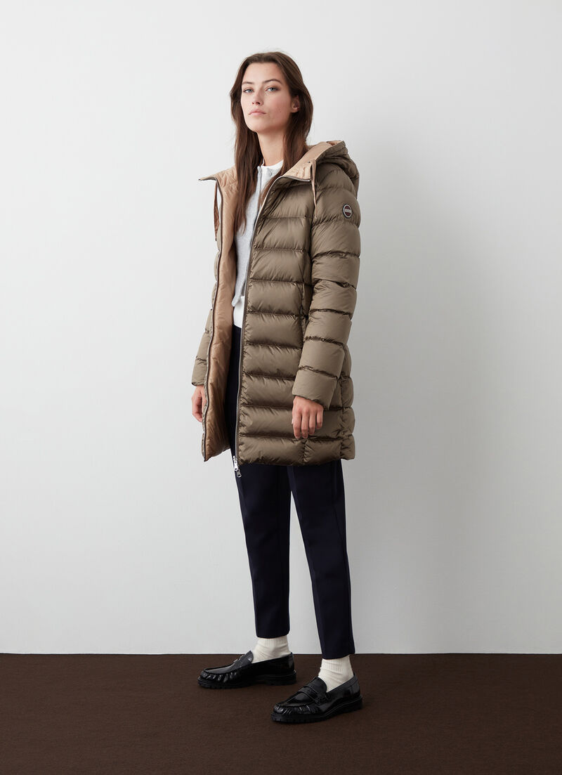 Reversible hooded quilted jacket