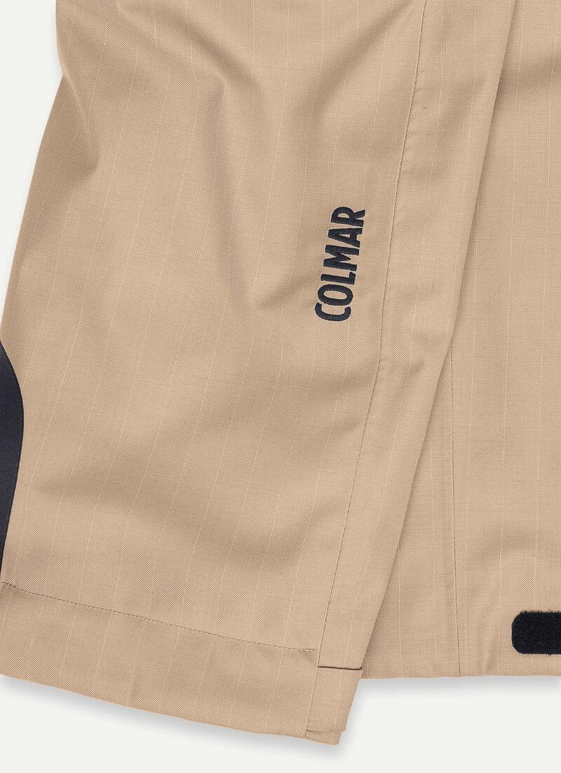 Padded pinstripe ski trousers