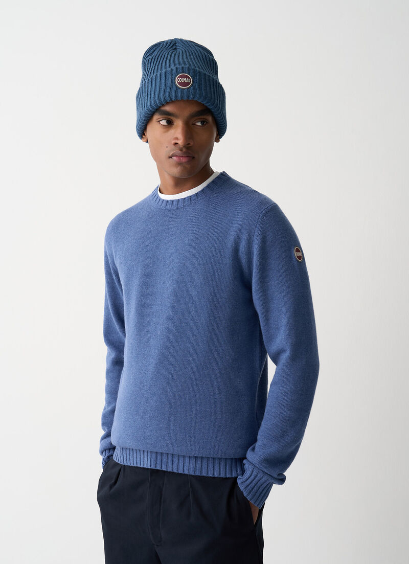 Branded wool pullover