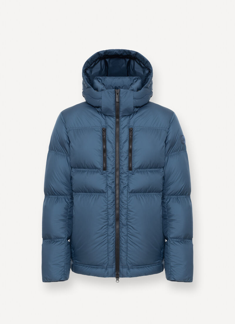 Puffy down jacket with hood