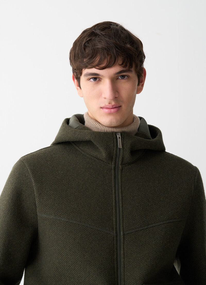 Pique jacket with hood