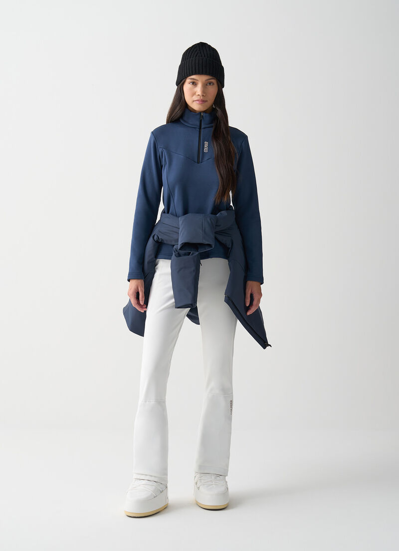 Half-zip stretch ski fleece