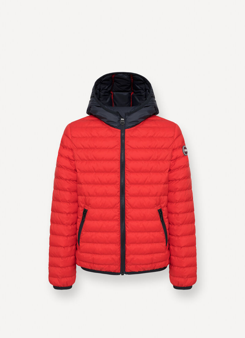 Short hooded down jacket