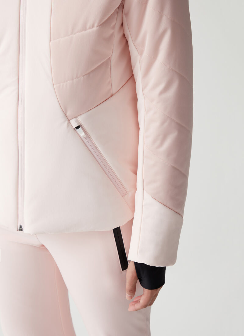 Satin fabric ski jacket