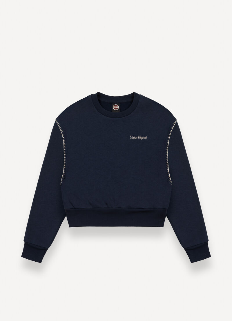 Cropped sweatshirt with embroidery