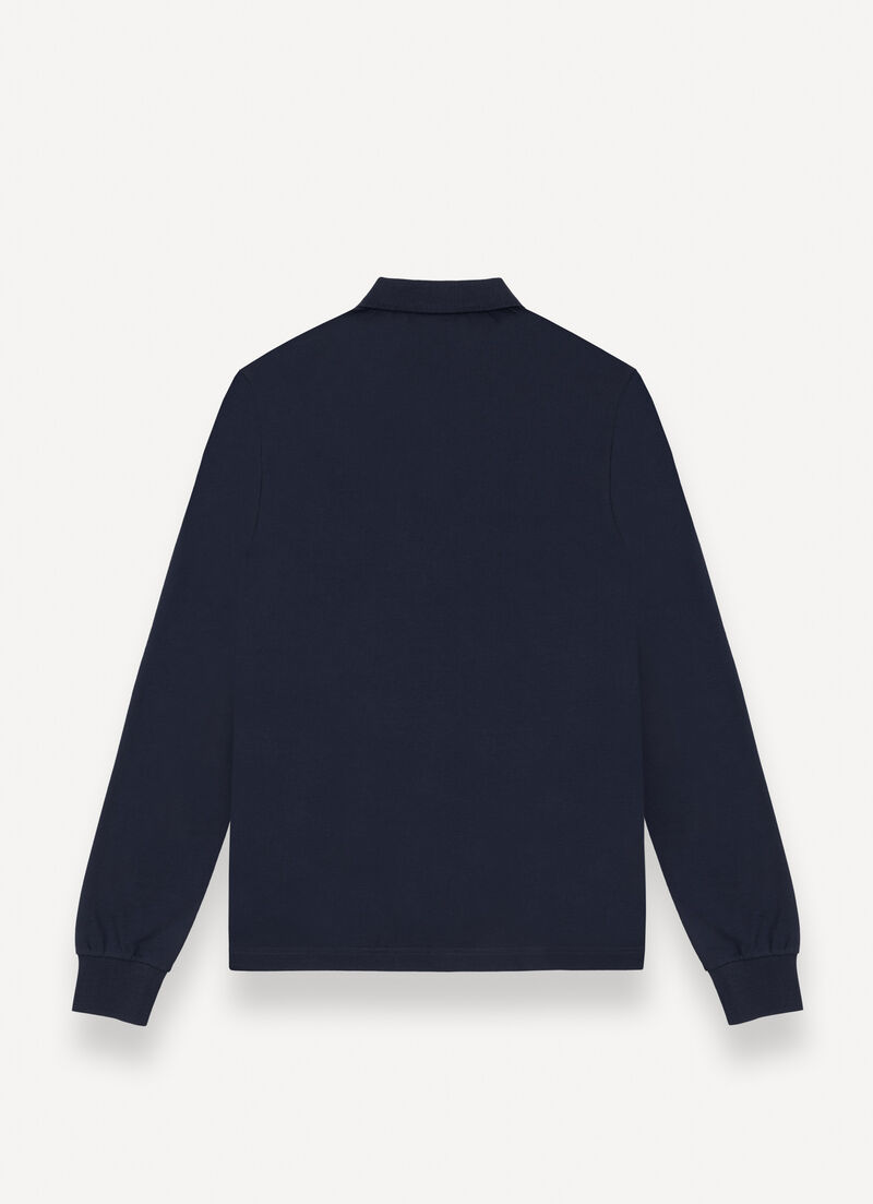 Long-sleeved piqué polo shirt