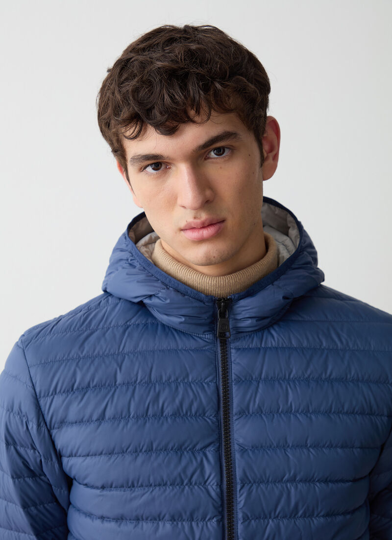 Autumn down jacket with hood