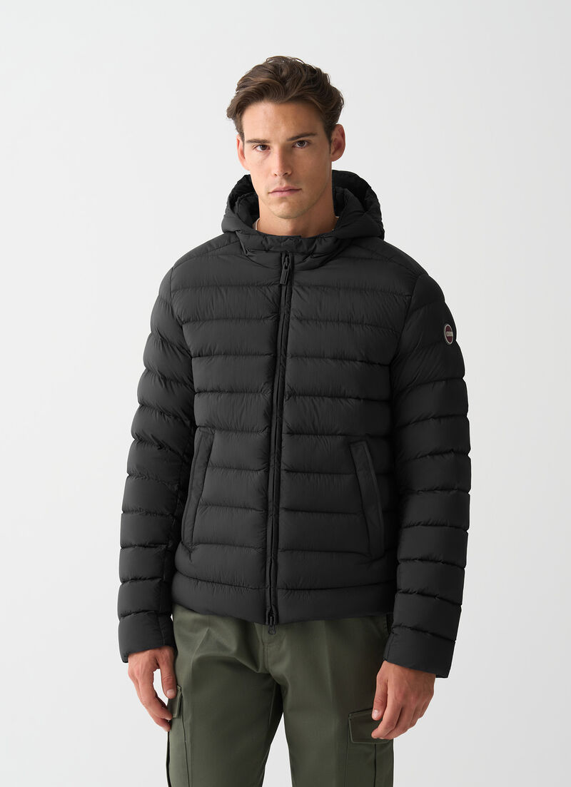 Down jacket with hood