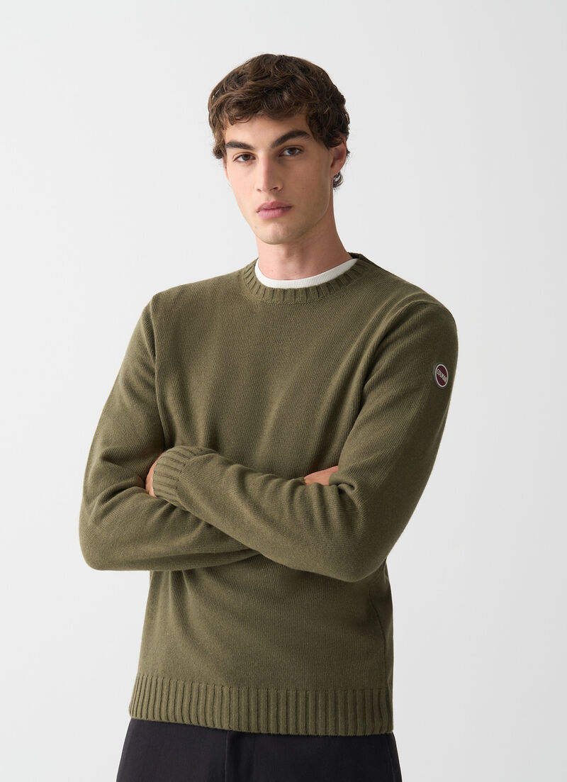 Branded wool pullover
