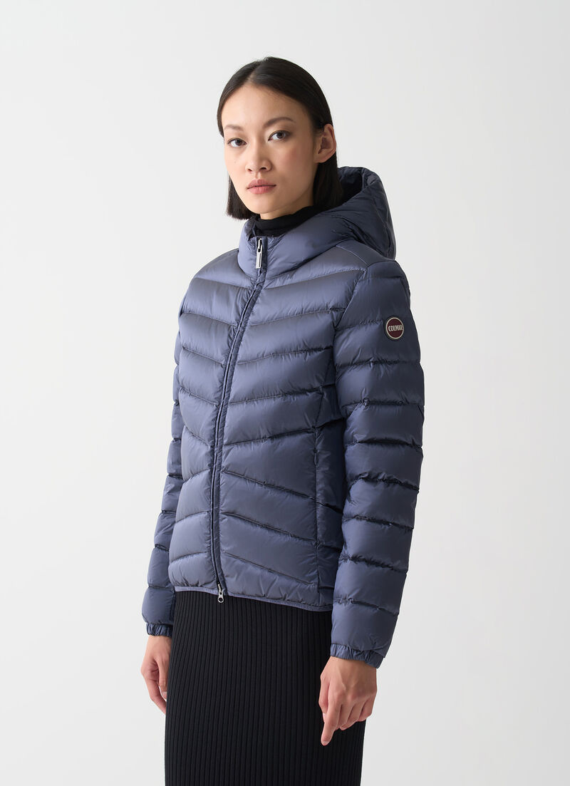 Quilted down jacket with hood