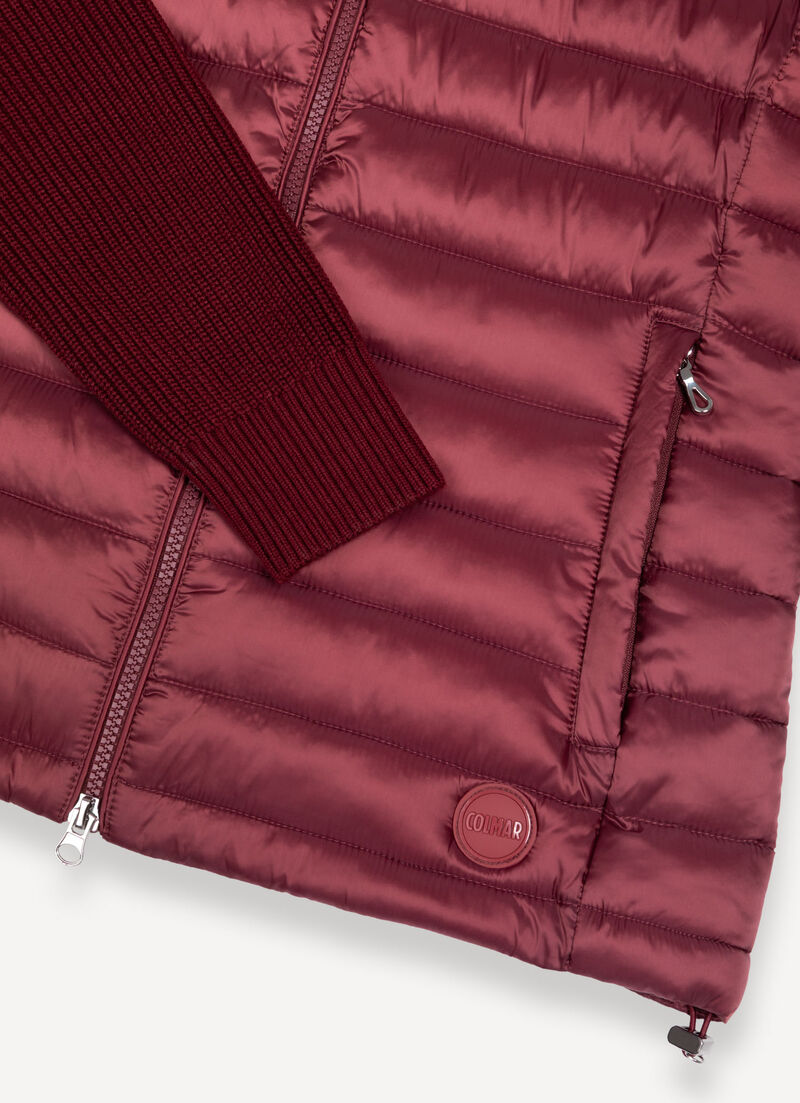 Jacket with knit sleeves