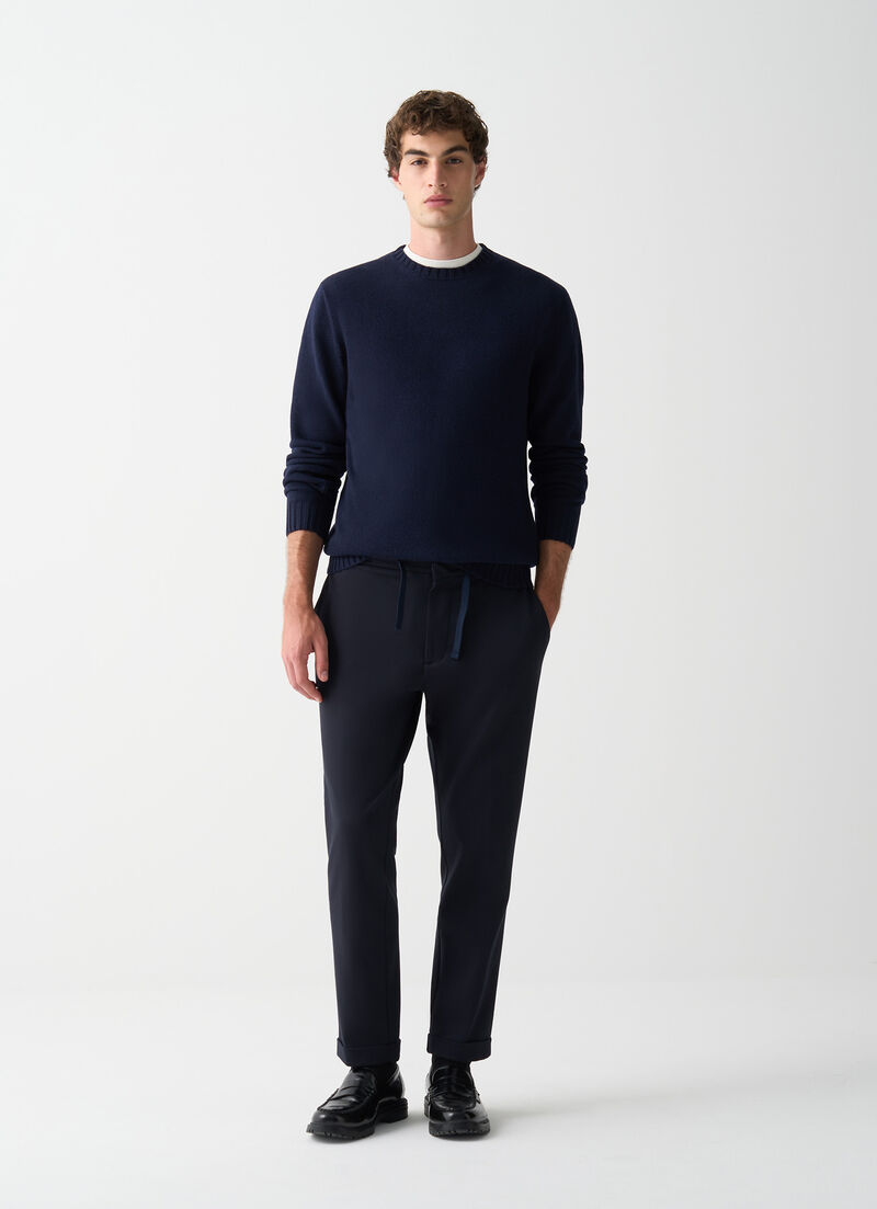 Branded wool pullover