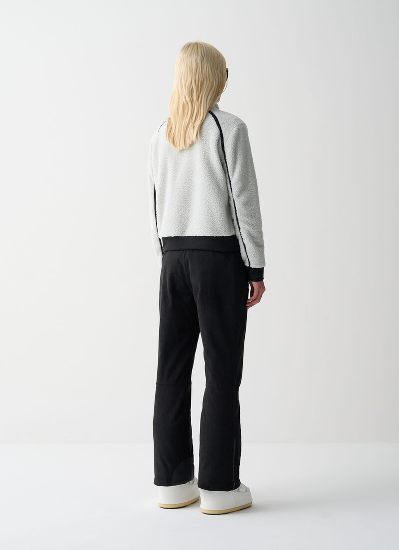 Teddy-effect cropped ski fleece