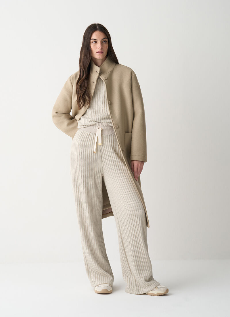 Cable-knit tracksuit bottoms
