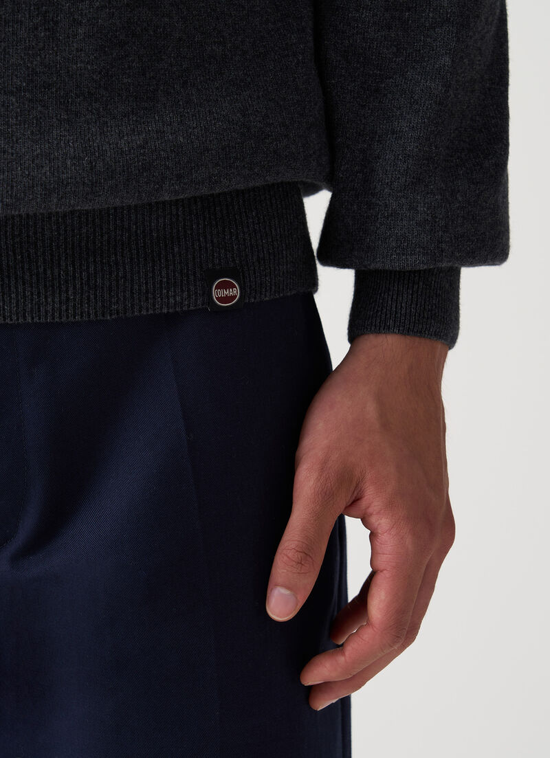 Fine knit polo-neck jumper