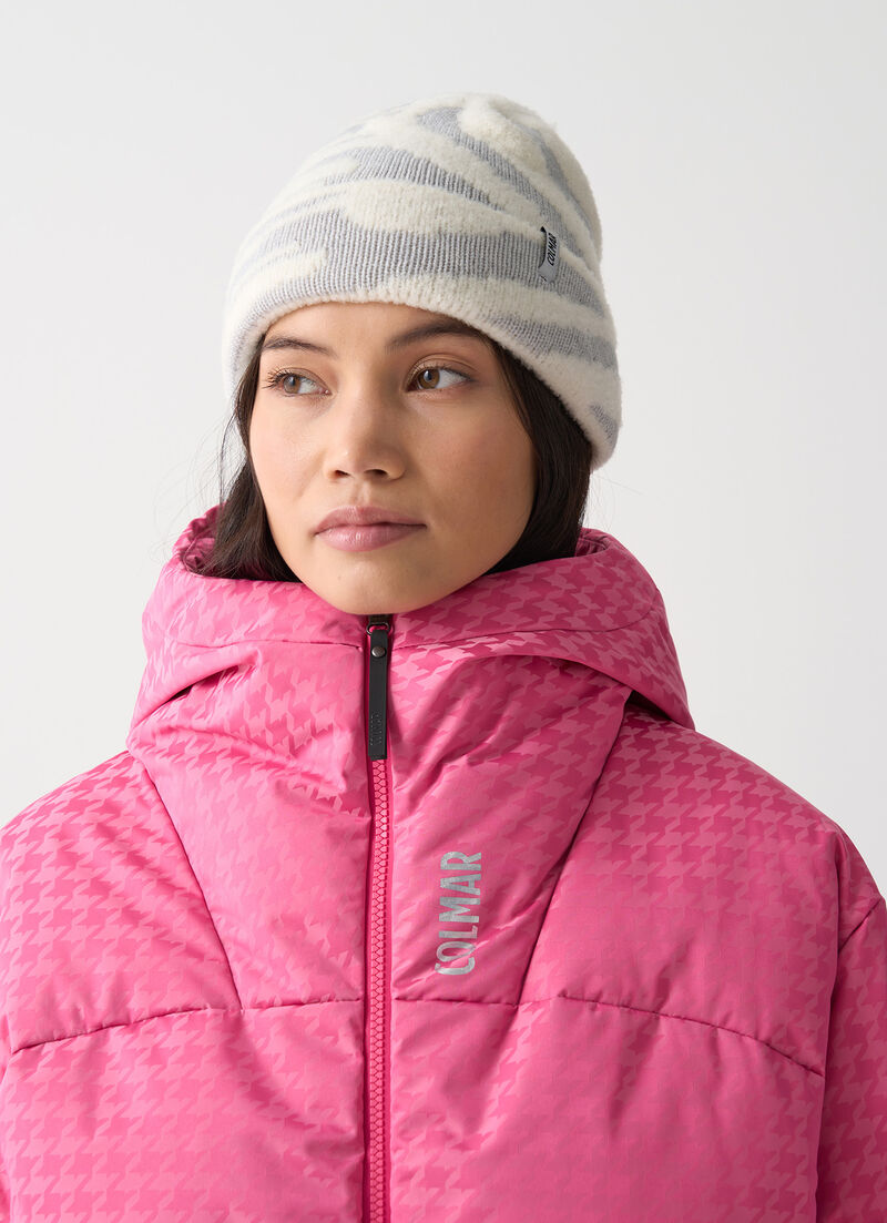 Houndstooth padded ski jacket