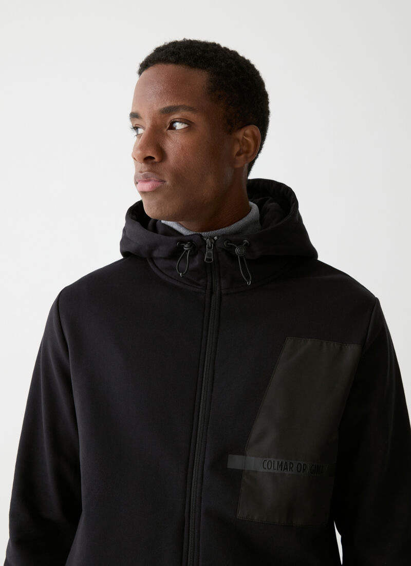 Full-zip sweatshirt with nylon details