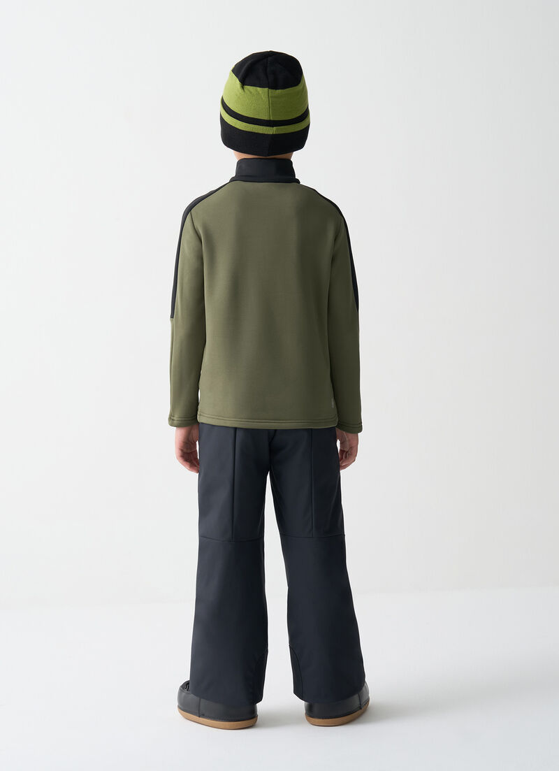 Boy's two-tone half-zip ski fleece
