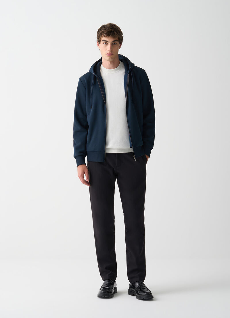 Full zip cotton sweatshirt