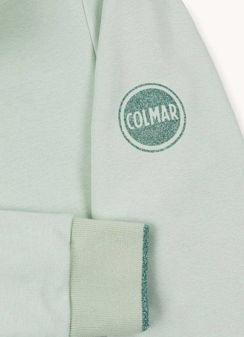 Full zip sweatshirt with high collar