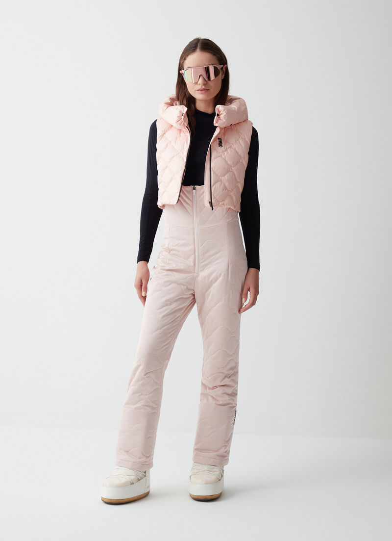 Padded satin salopettes